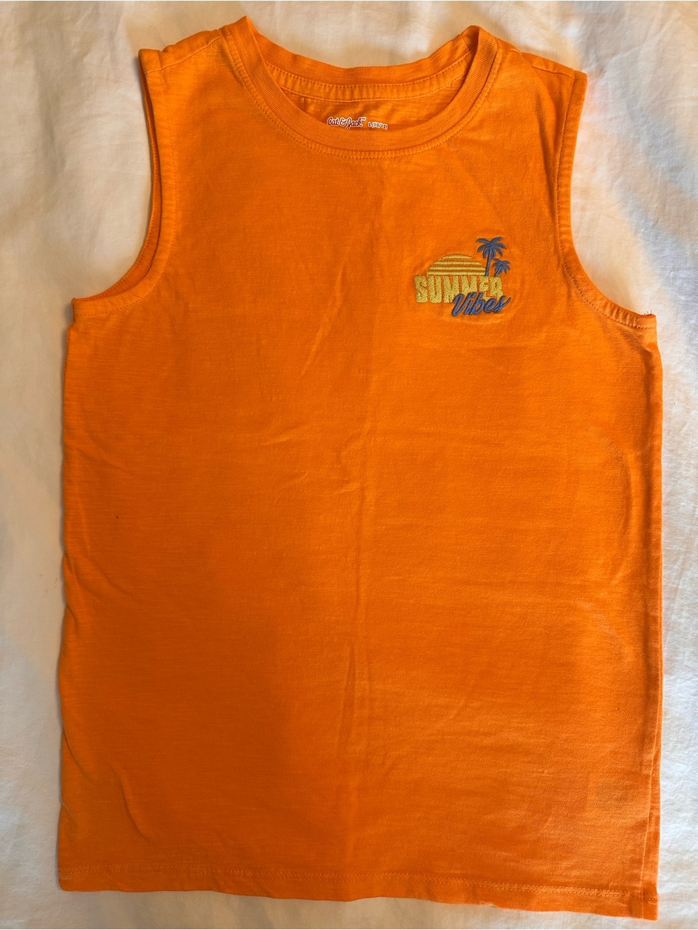 Kids Orange 'Sunny Vibes' Sleeveless Tank Top